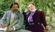 Ilya Yefimovich Repin Self portrait with Natalia Borisovna Nordman-Severova. Sweden oil painting artist